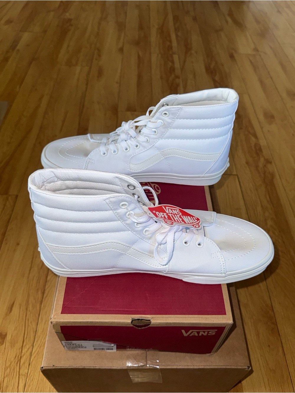 Vans Men’s White High-Top Canvas Sneakers - Picture 3 of 13